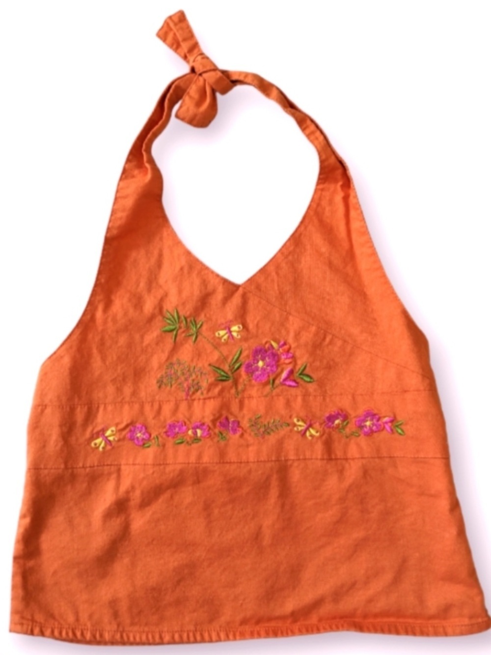 American Girl halter top Jess Meet size 8 orange floral butterflies